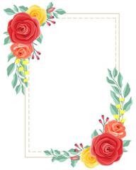 flower rose vector with rectangle  . for background, texture, wrapper pattern, frame or border.