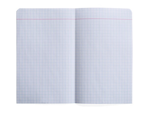 Folded checkered sheet of paper on white background, top view