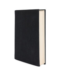 Closed old hardcover book isolated on white