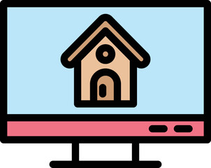 Online house Vector Icon Design Illustration