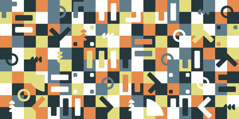 Abstract and geometric tiles. Colored and mosaic tiles. Print and stylish interior, vector illustration.