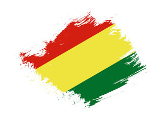Obraz premium Bolivia flag with abstract paint brush texture effect on white background