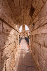 Fototapeta na wymiar Old Los Arcos Aqueduct in Teruel, Spain. Relevant engineering works of the Spanish Renaissance