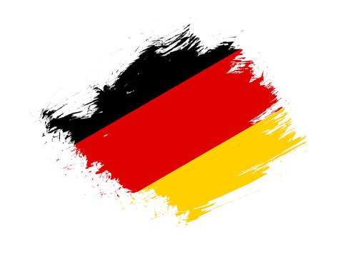 Germany flag with abstract paint brush texture effect on white background