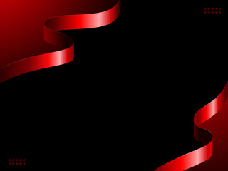 Black Red Ribbon Abstract Background