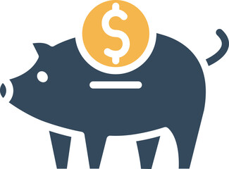 Dollar piggy Vector Icon
