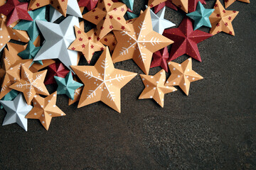 Eco friendly paper stars for holiday decoration