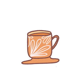 Coffee Cup Hand drawn Illustration.