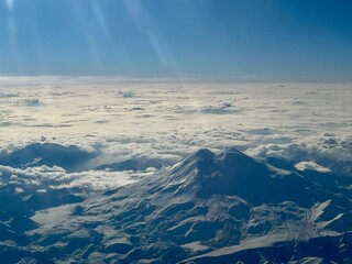 blue sky and mountains