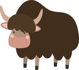 Cow or bull farm animal isolated on white vector illustration