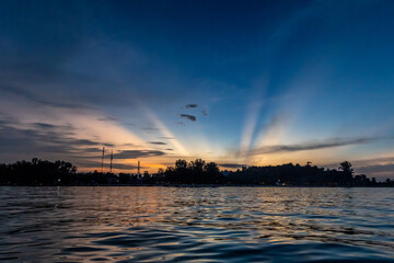Beautiful Twilight Sunset on the sea at Lipe island.