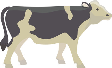 Cow or bull farm animal isolated on white vector illustration