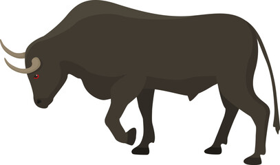 Cow or bull farm animal isolated on white vector illustration