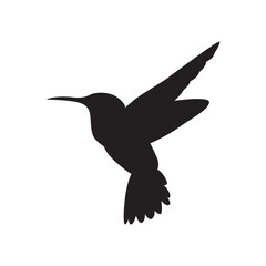 Humming bird silhouette vector isolated. Cute bird icon.