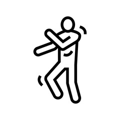 Fototapeta na wymiar dance man silhouette line icon vector. dance man silhouette sign. isolated contour symbol black illustration