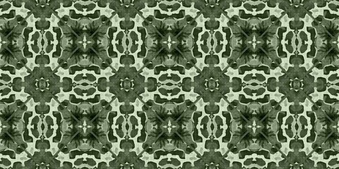 Wildflower green rustic damask seamless border. Geometric antique floral for vintage decorative edging. Vintage fashion repeat ribbon.