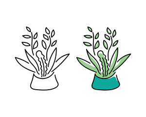 Abstract flower plant flat illustration