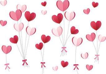 バレンタイン 立体ハートのフレーム、背景