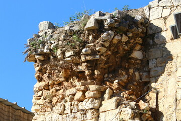 Wall of an ancient fortress in northern Israel.