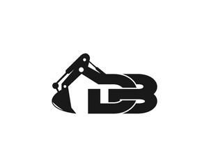 Initial Letter DB Excavator Logo Design Concept. Creative Excavators, Construction Machinery Special Equipment Vector Illustration.