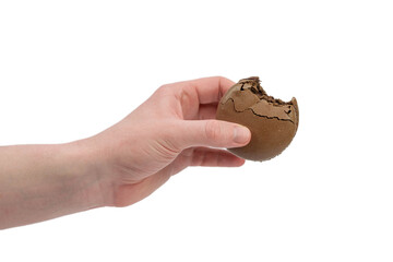 Obraz premium isolated male hand holding sweet bisquits