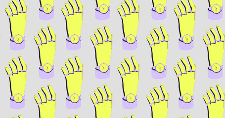 Fashion minimal illustration trippy seamless pattern hand retro style 