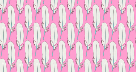 Fashion minimal illustration trippy seamless pattern feather retro style 