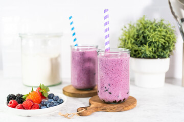 Mixed Berry Boba Smoothie