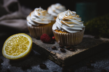 cupcakes with cream and chocolate