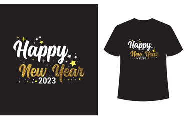 Happy New Year t shirt design. Happy New Year 2022 t shirt designs.New year celebration t shirt design for print.lettering and decoration elements