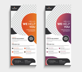 Obraz premium Roll up banner stand template design for your business