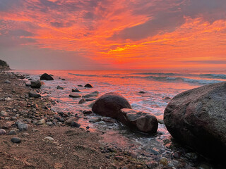 Abendstimmung am Ostseestrand 
