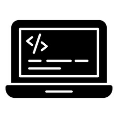 Solid design icon of web coding 