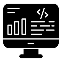Solid design icon of computer coding 