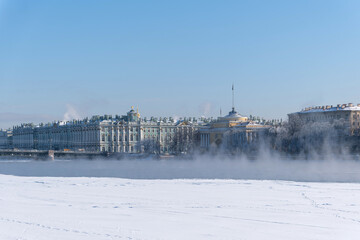 Palace bridge. Neva River. Saint-Petersburg. Russia