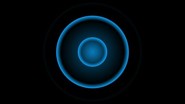 Blue light wave diffusion animation, isolated on transparent background with alpha channel.