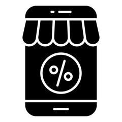 Trendy design icon of mobile shopping discount 