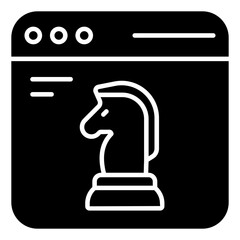 A solid design icon of digital strategy 