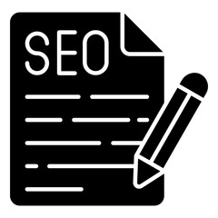 Filled design icon of seo writing 
