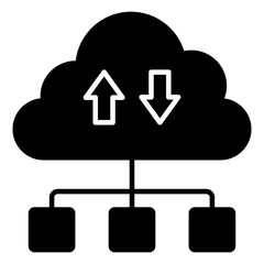 A unique design icon of cloud hosting