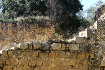 Wall of an ancient fortress in northern Israel.