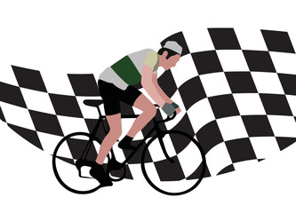 sporting activity symbol of cyclist in the race-