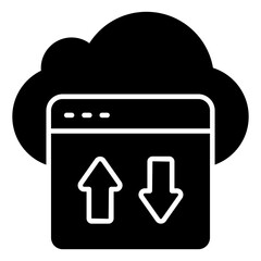 Editable design icon of cloud data transfer