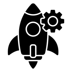 A solid design icon of startup management 