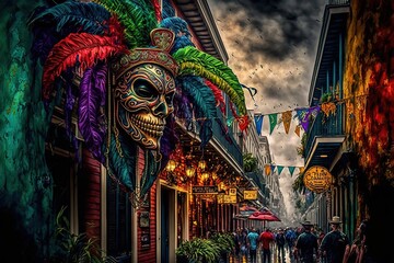 MARDI GRAS, NEW ORLEANS, USA, Mardi Gras in New Orleans' French Quarter, USA