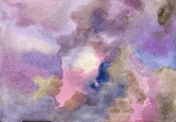 Purple hand-drawn watercolor background Hight quality