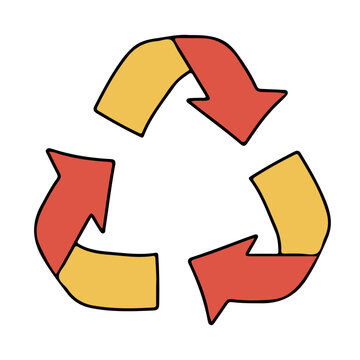 リサイクル　環境問題をイメージしたイラストアイコン