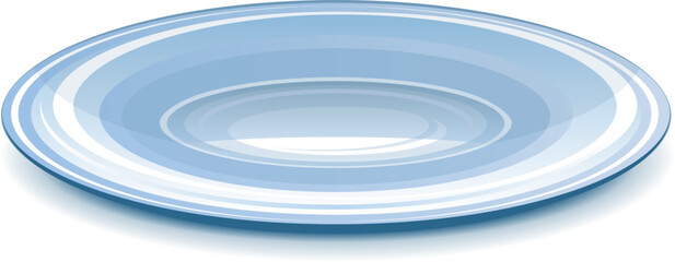 One empty saucer in front view, isolated illustration