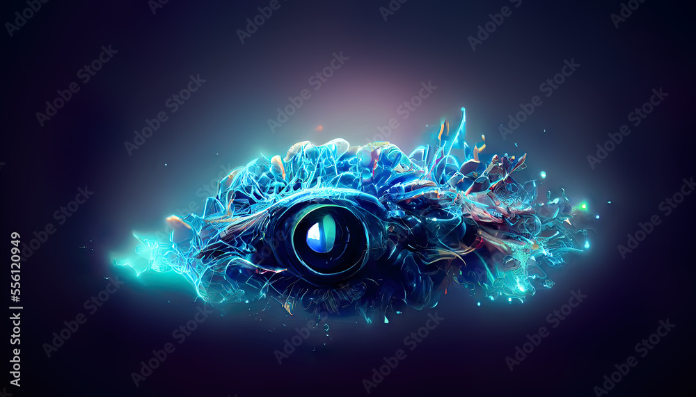 Wall mural futuristic cloud server video camera recording as artificial intelligence concept (generative ai)
