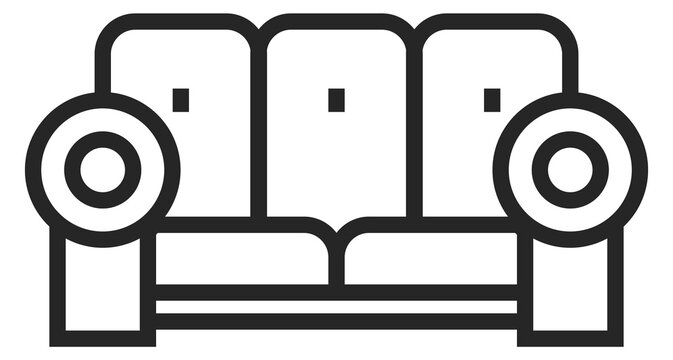 recommend clip art: Sofa line icon. Soft couch. Living room furniture